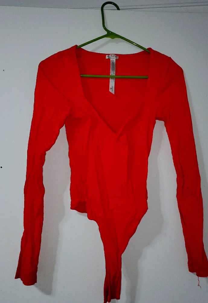 Free people red bodysuit